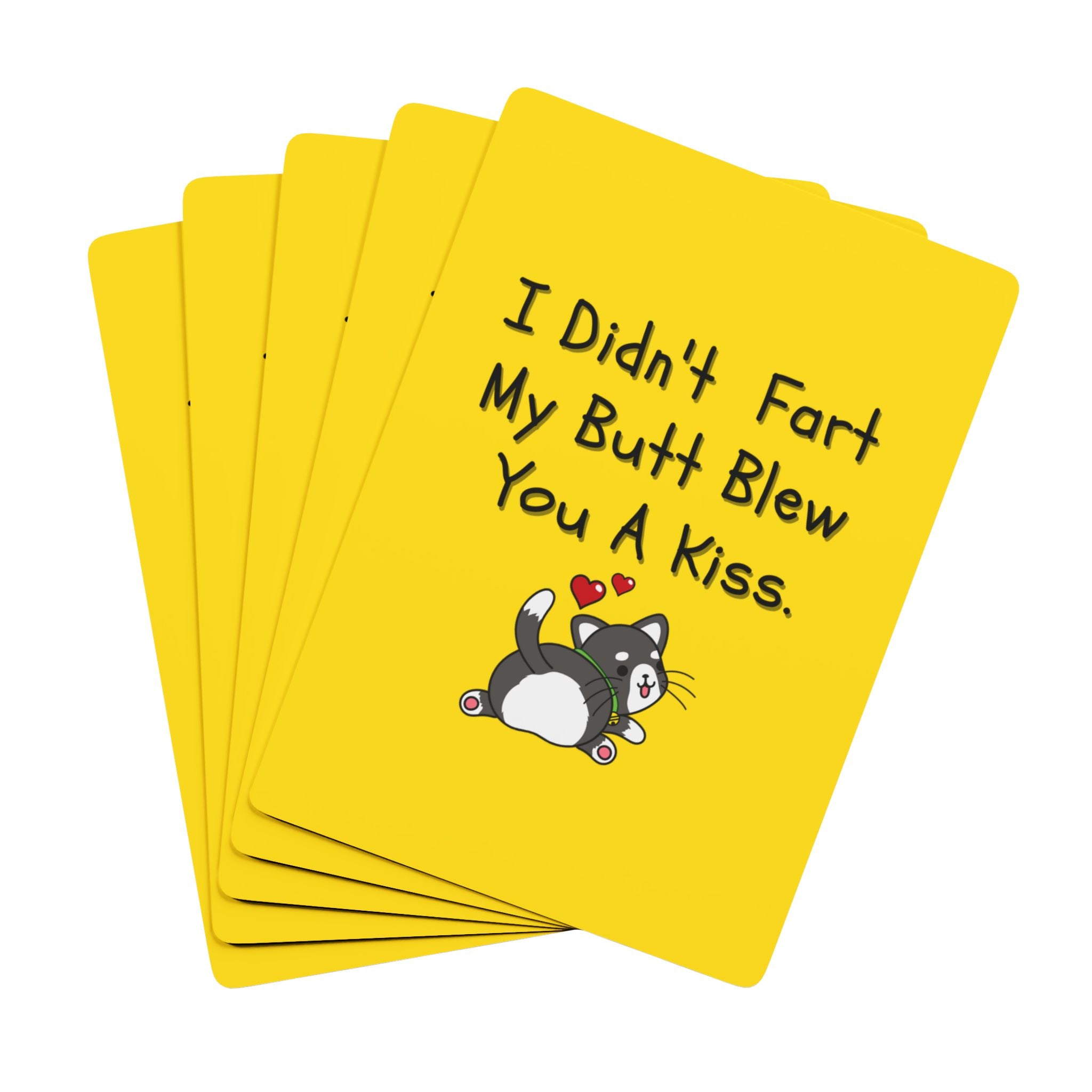 Butt Blew You a Kiss Playing Cards – Funny Cat Deck
