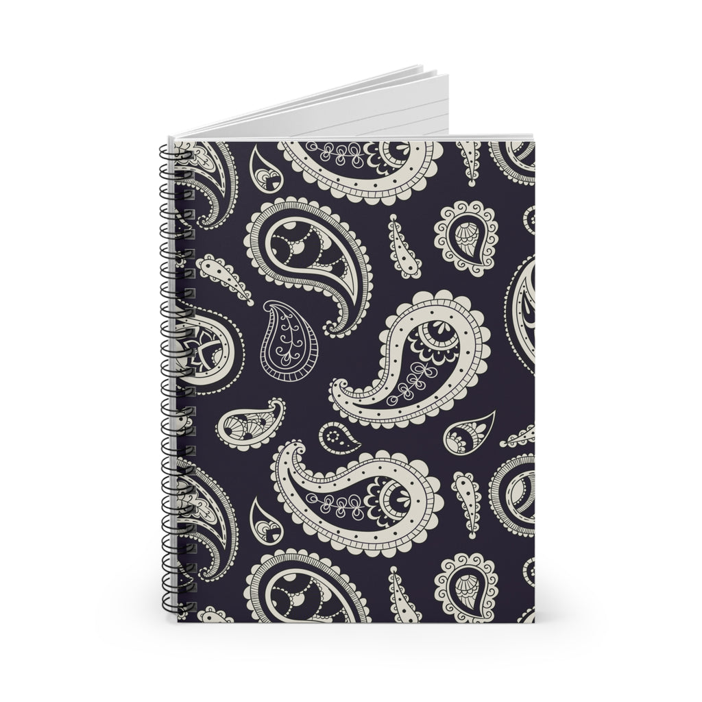Classic Paisley Spiral Notebook – Elegant Boho Pattern Journal (6” x 8”)