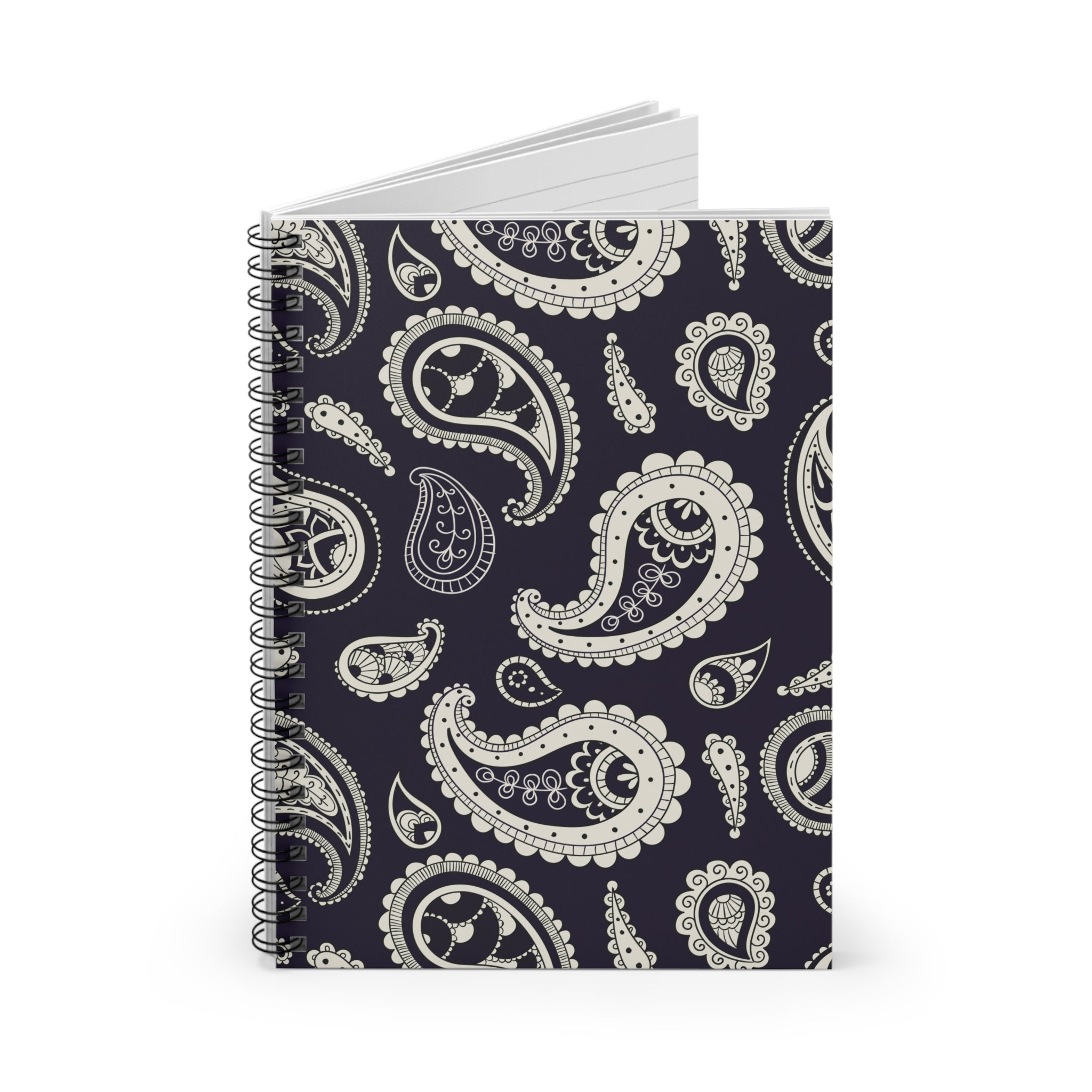 Classic Paisley Spiral Notebook – Elegant Boho Pattern Journal (6” x 8”)