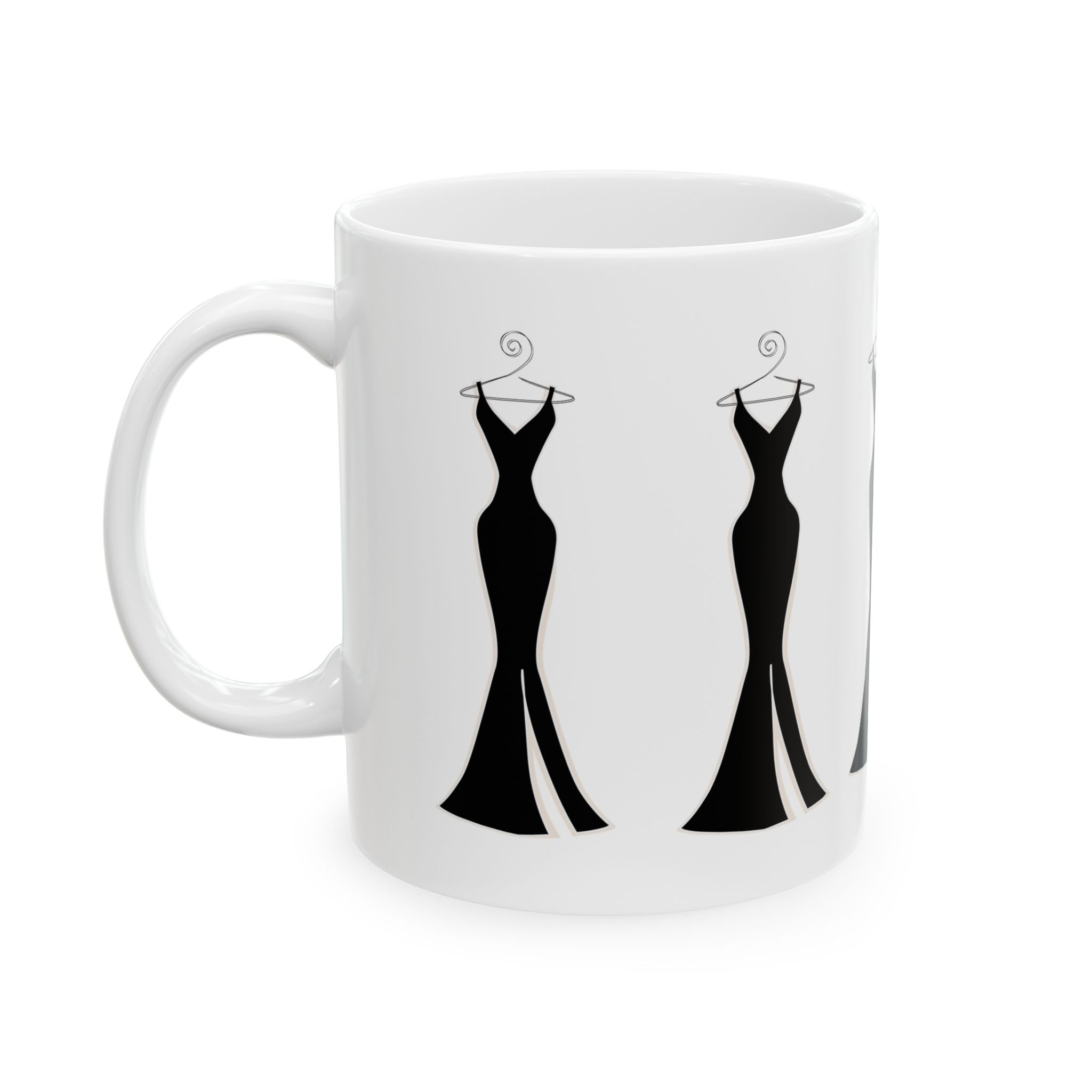 Midnight Elegance Mug – Black Gown Fashion Coffee Cup