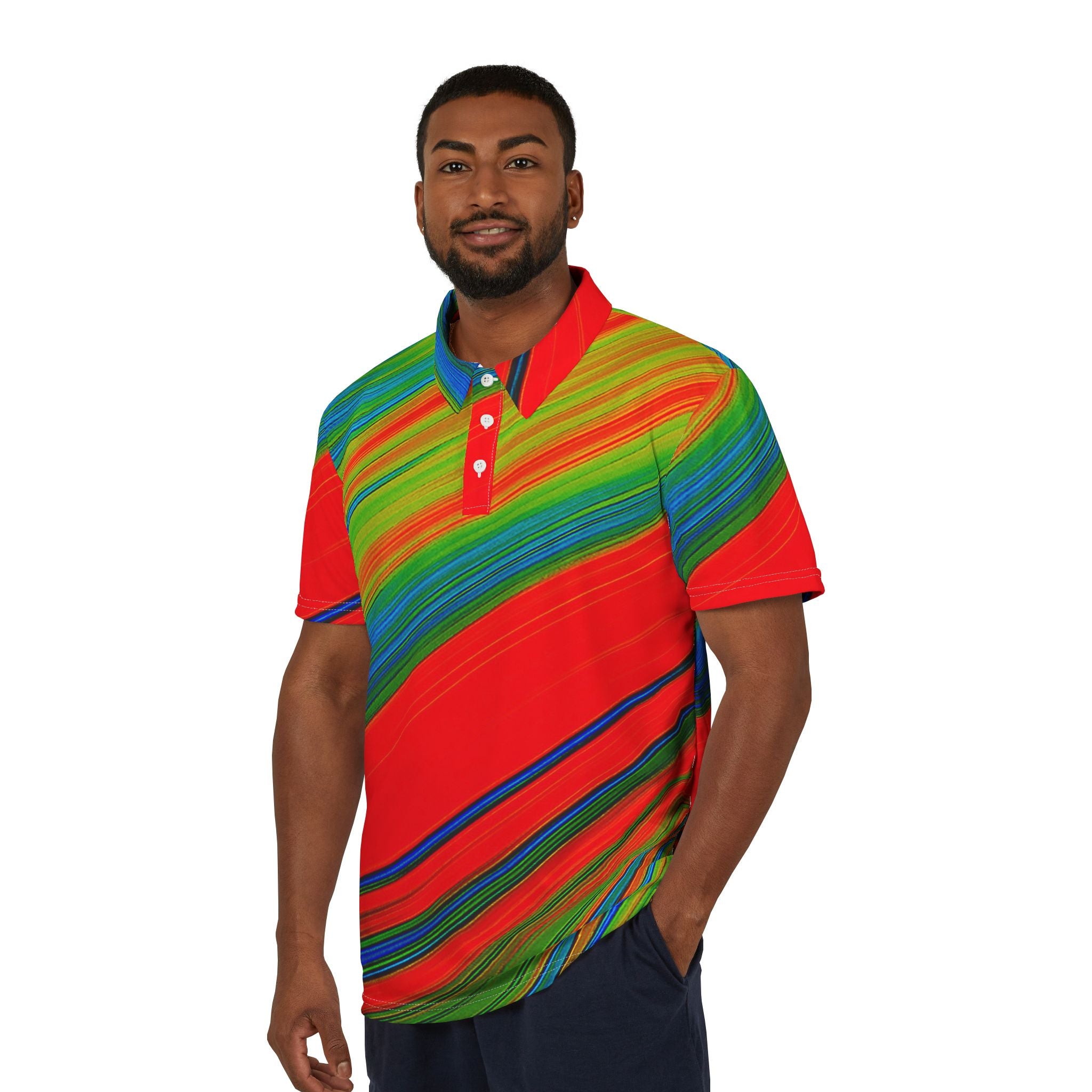Spectrum Wave Polo – Bold Energy Flow Shirt