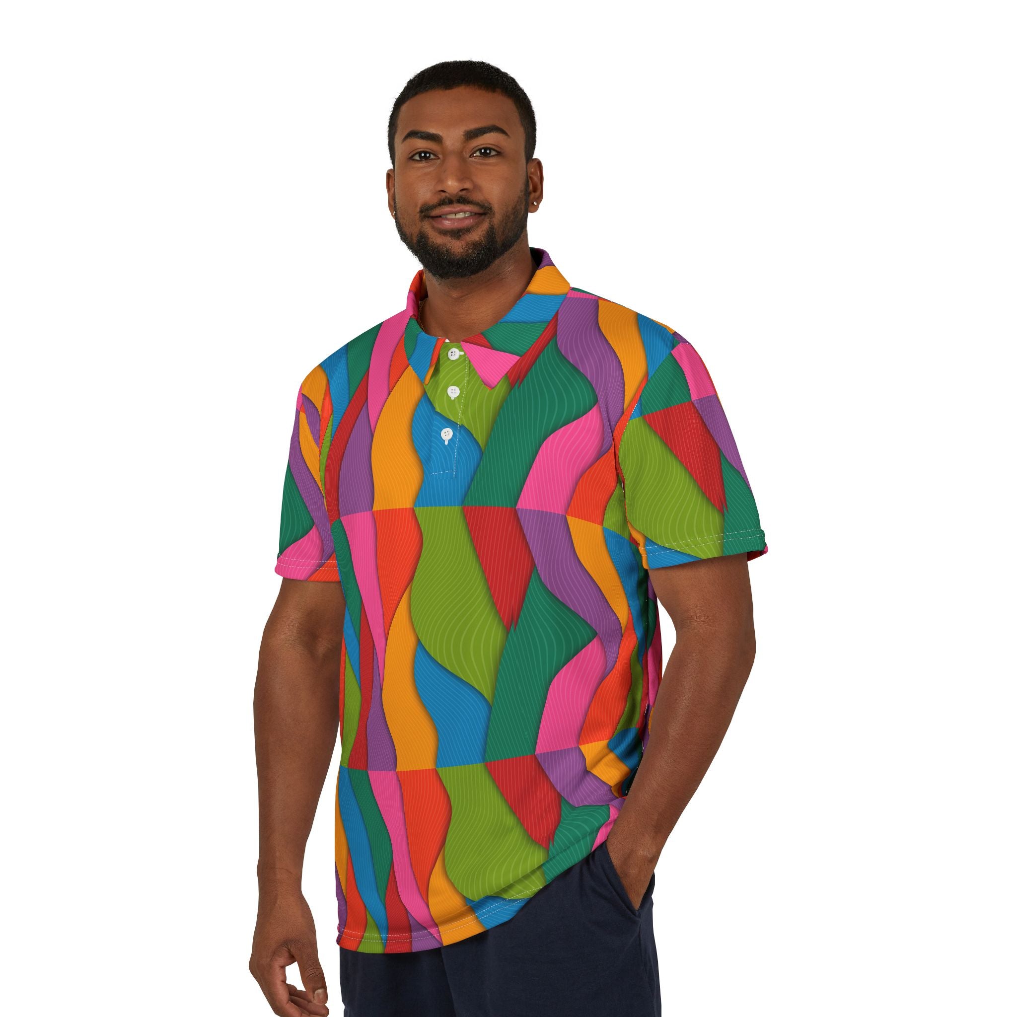 Retro Wave Pop – Color Flow Polo Shirt