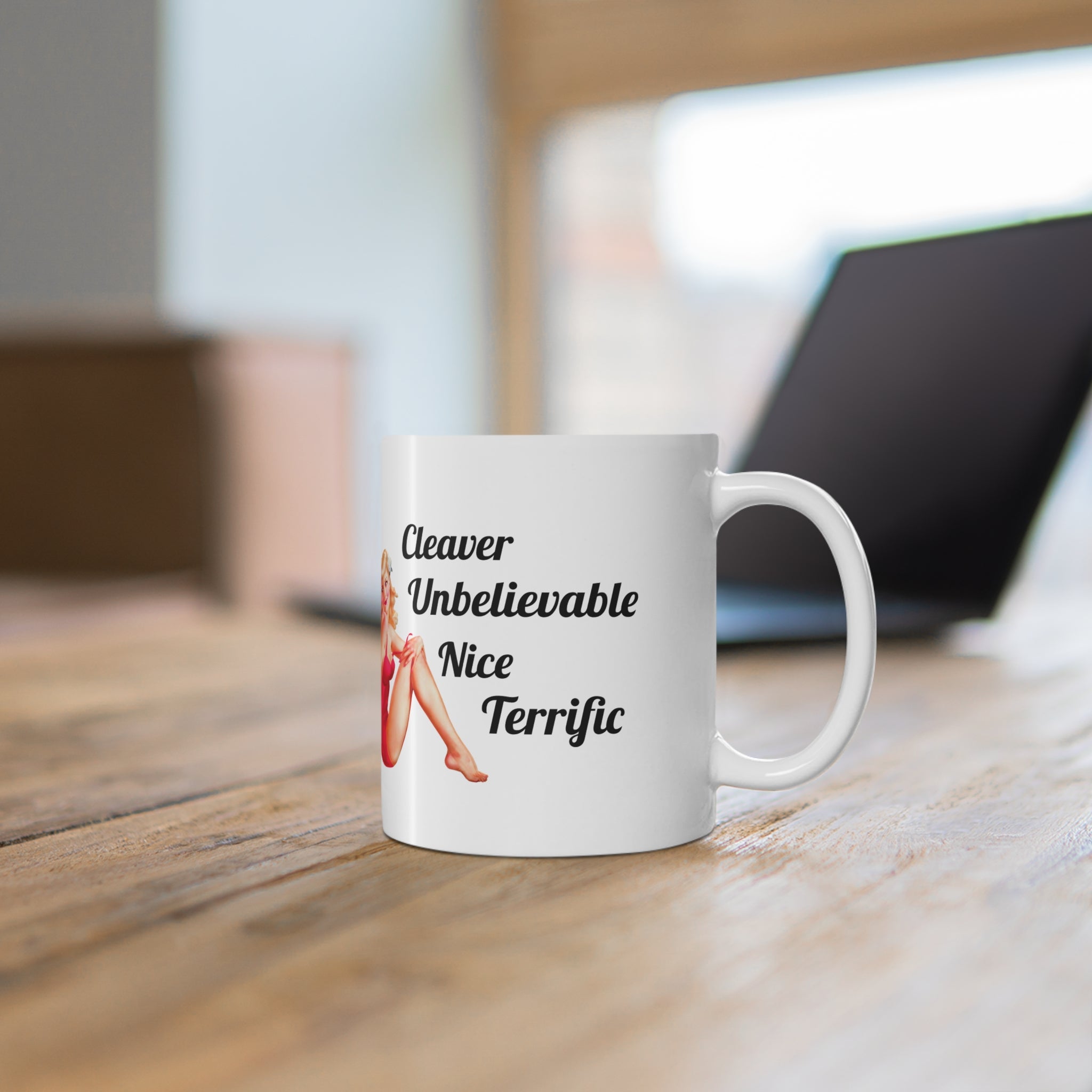 Clever & Terrific Mug – Retro Pin-Up Statement Cup